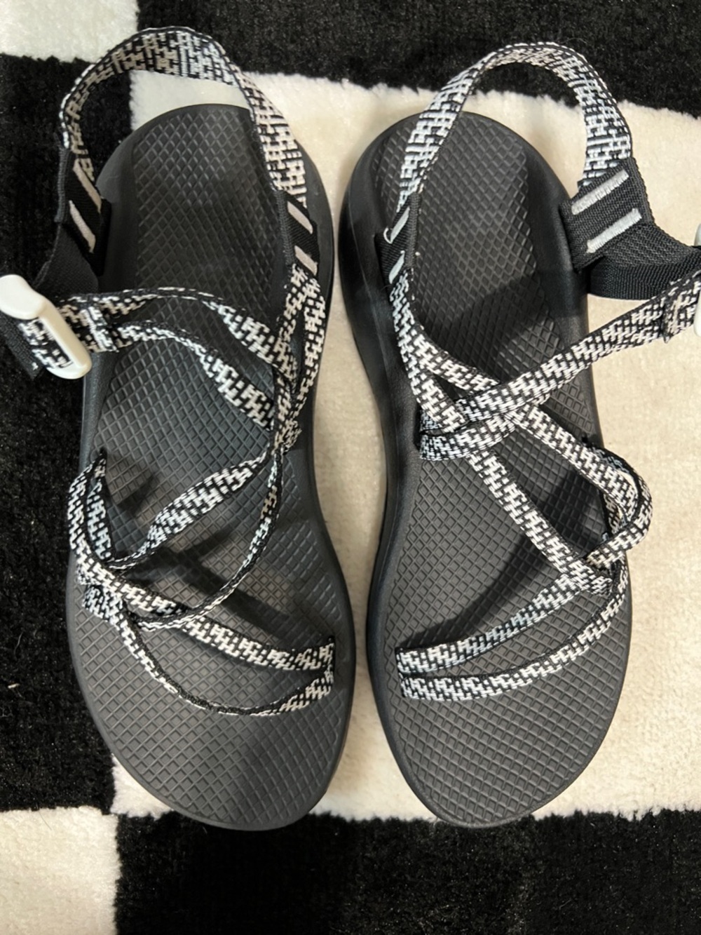 Chaco Black and White Woven-Strap Sandals - Picture 3 of 4